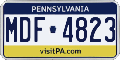 PA license plate MDF4823