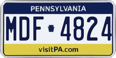PA license plate MDF4824