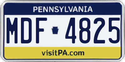 PA license plate MDF4825