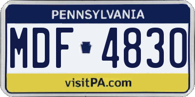 PA license plate MDF4830