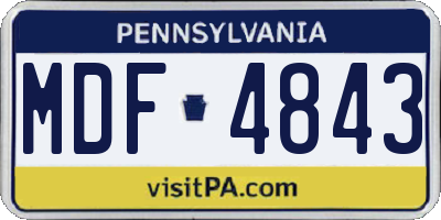 PA license plate MDF4843