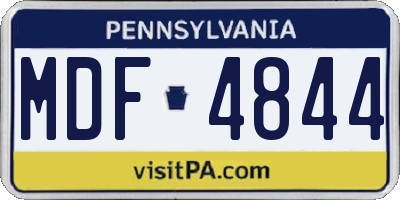 PA license plate MDF4844