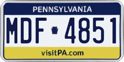 PA license plate MDF4851