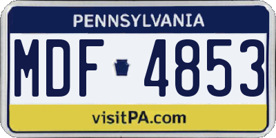 PA license plate MDF4853