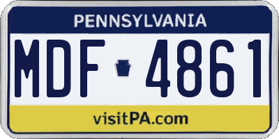 PA license plate MDF4861
