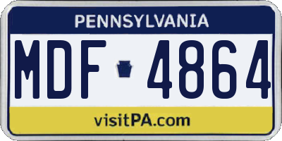 PA license plate MDF4864
