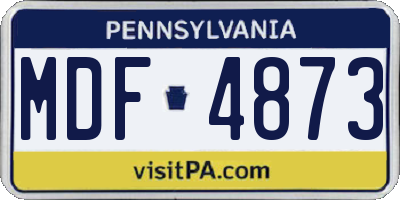 PA license plate MDF4873