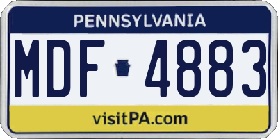 PA license plate MDF4883