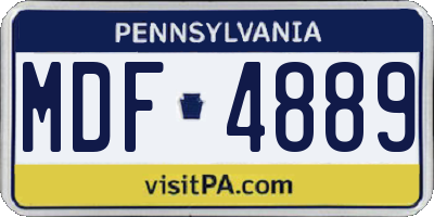 PA license plate MDF4889