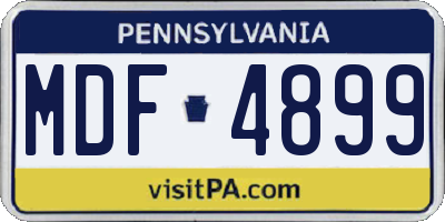 PA license plate MDF4899