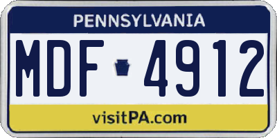 PA license plate MDF4912