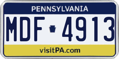 PA license plate MDF4913