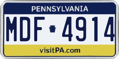 PA license plate MDF4914