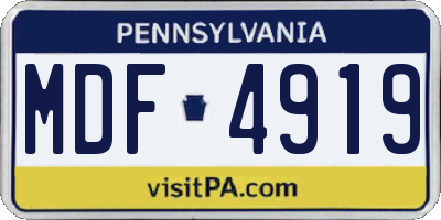 PA license plate MDF4919