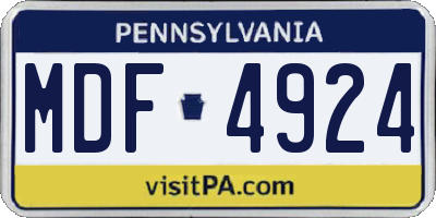 PA license plate MDF4924