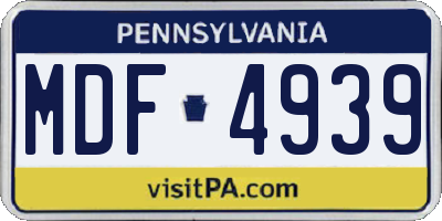 PA license plate MDF4939