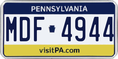 PA license plate MDF4944
