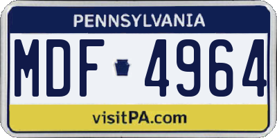 PA license plate MDF4964