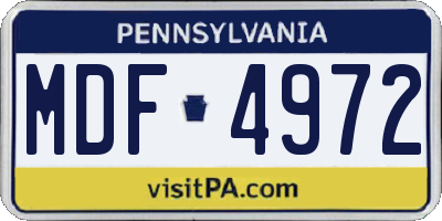PA license plate MDF4972