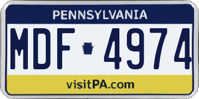 PA license plate MDF4974