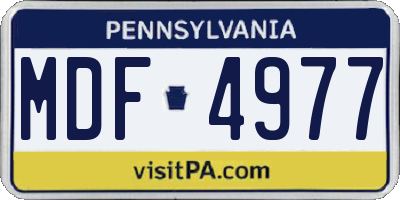 PA license plate MDF4977