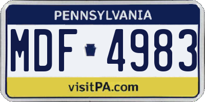 PA license plate MDF4983