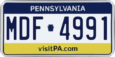 PA license plate MDF4991