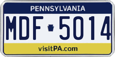 PA license plate MDF5014