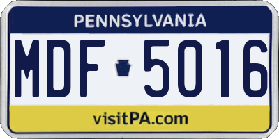 PA license plate MDF5016