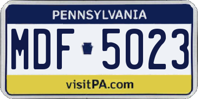 PA license plate MDF5023