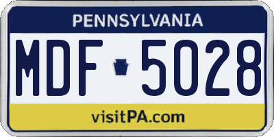 PA license plate MDF5028
