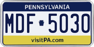 PA license plate MDF5030
