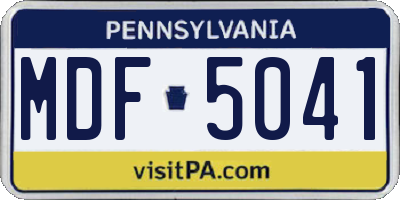PA license plate MDF5041