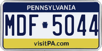 PA license plate MDF5044