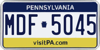 PA license plate MDF5045