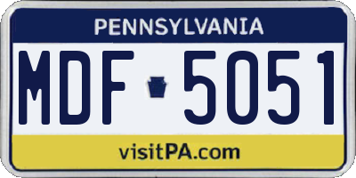 PA license plate MDF5051