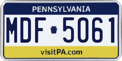 PA license plate MDF5061