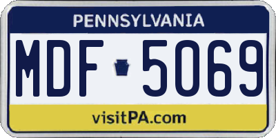 PA license plate MDF5069