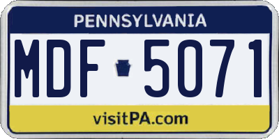 PA license plate MDF5071
