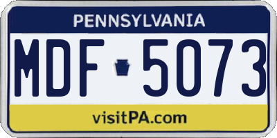 PA license plate MDF5073
