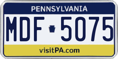 PA license plate MDF5075
