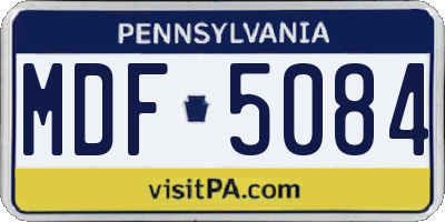 PA license plate MDF5084