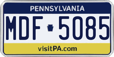 PA license plate MDF5085