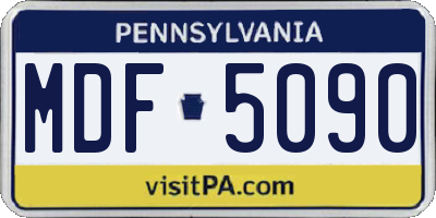 PA license plate MDF5090