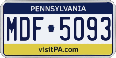 PA license plate MDF5093
