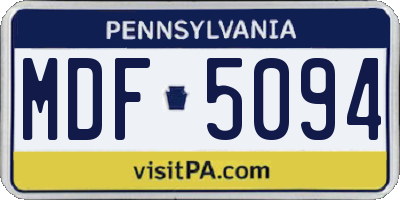 PA license plate MDF5094