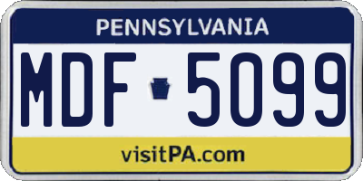 PA license plate MDF5099