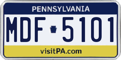 PA license plate MDF5101