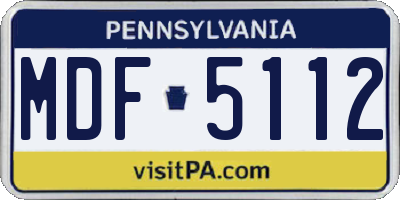 PA license plate MDF5112