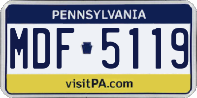 PA license plate MDF5119